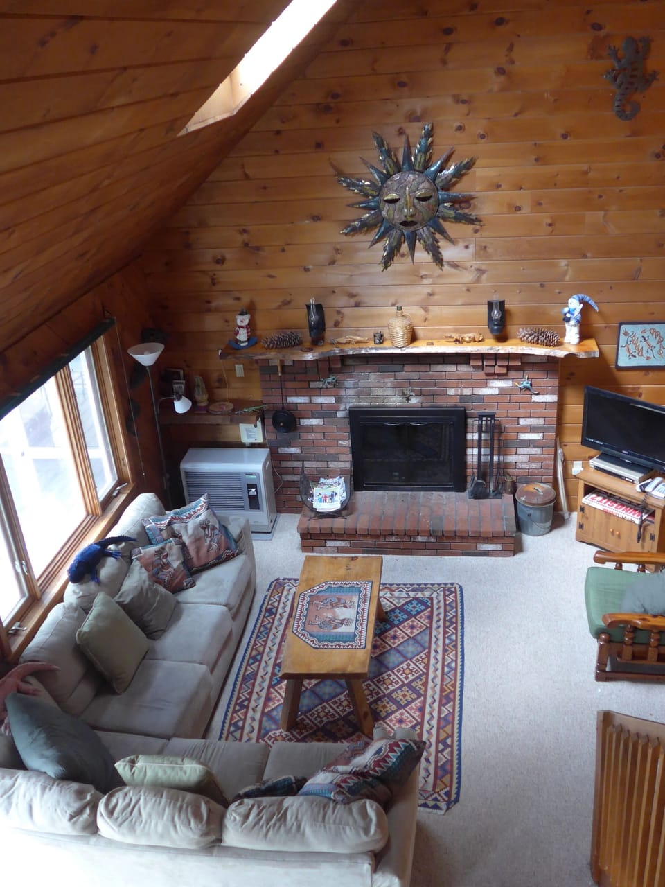 Looking into the family room from the loft.