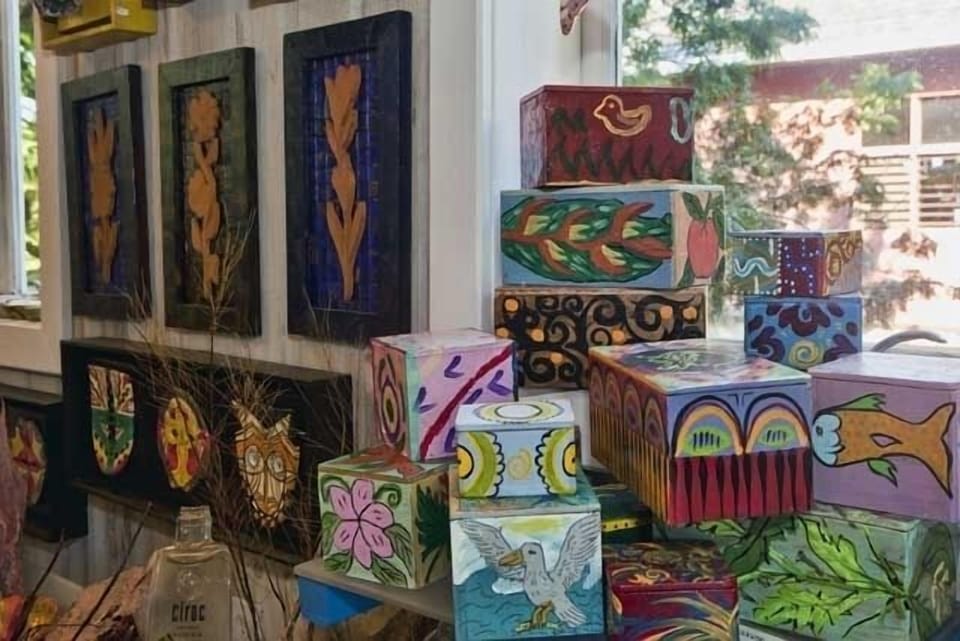 Some of the many crafts made on site available in Art Attack gift shop