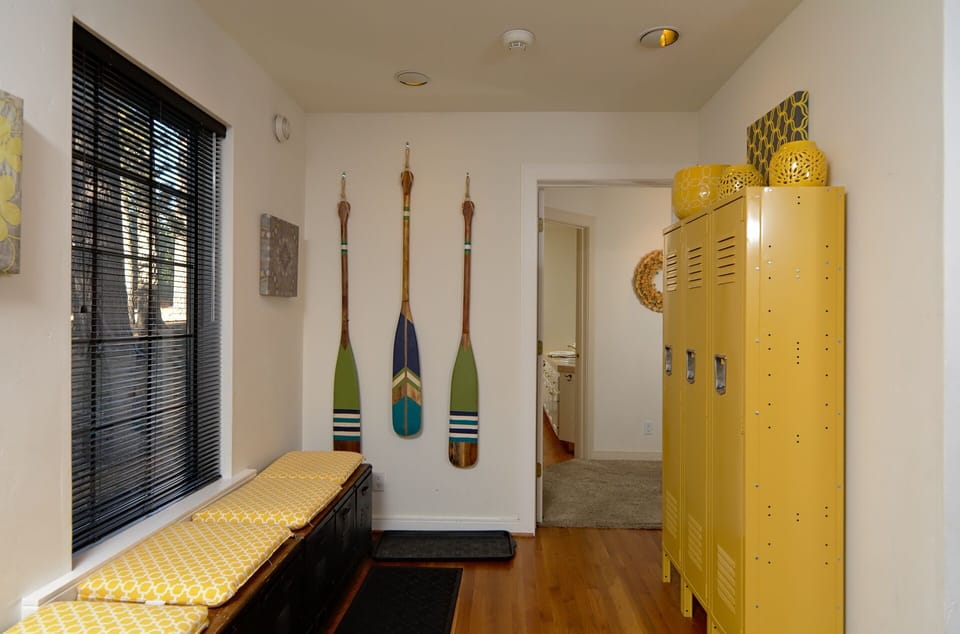 Entryway with lockers. After a day of skiing drop off the boots and jackets here