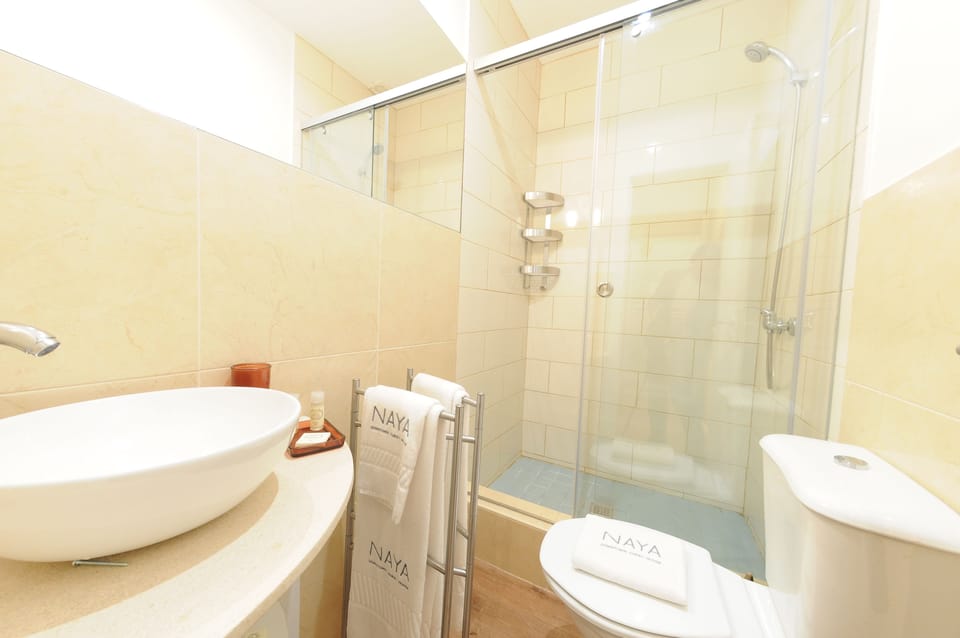 Double or Twin Room (Brasil) | Bathroom | Shower, free toiletries, hair dryer, towels