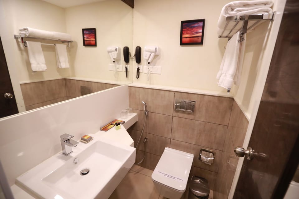 Elanza Premium Room | Bathroom | Shower, free toiletries, hair dryer, towels