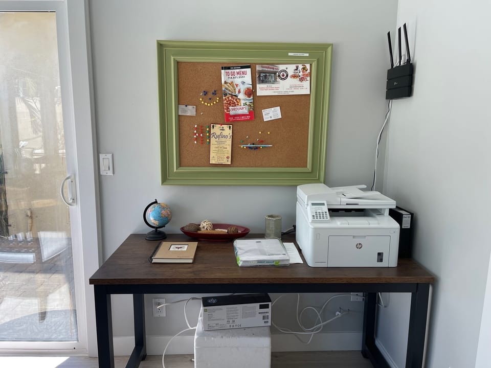 Work station with printer