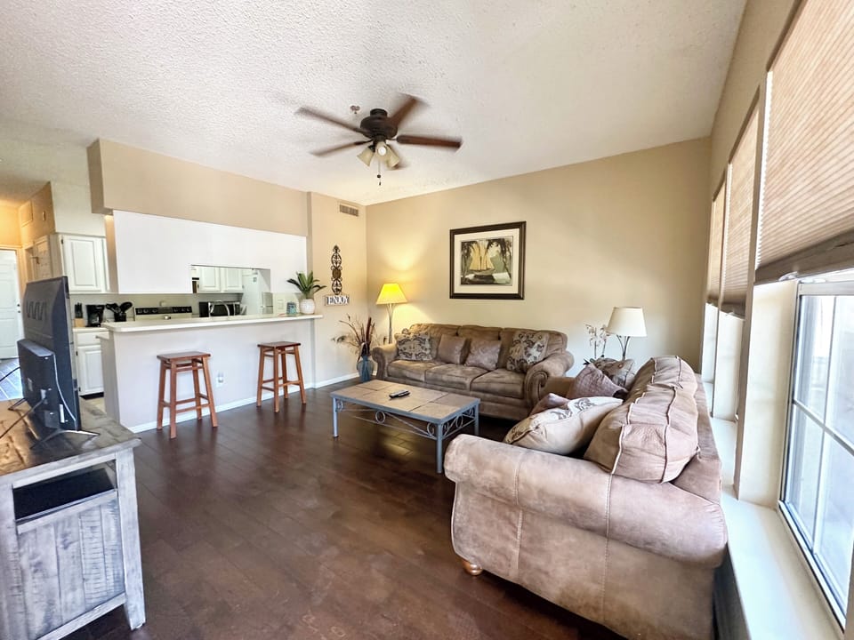 Living room has cable TV and DVD player