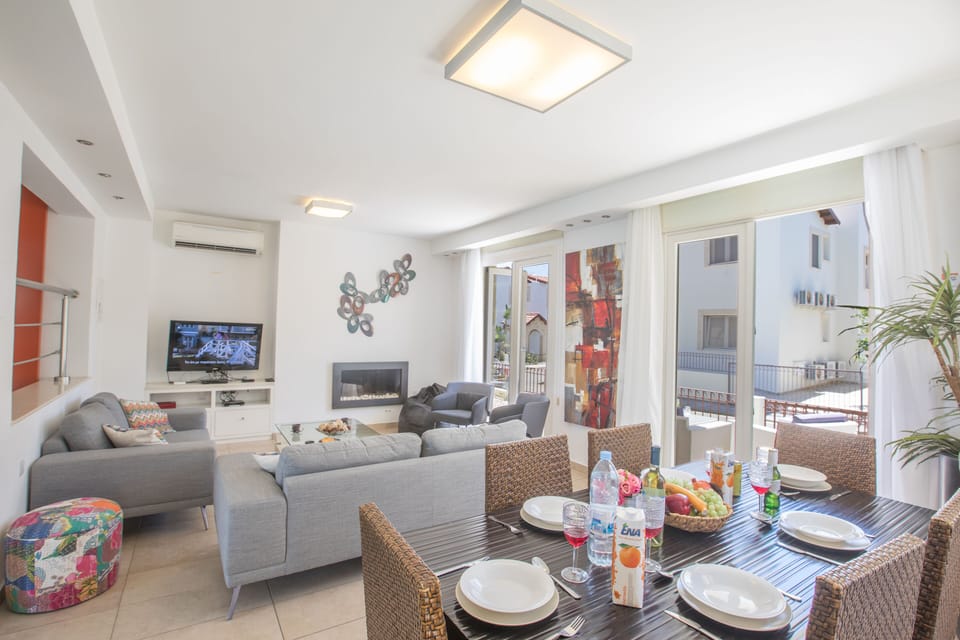 Living room and dining area