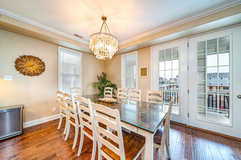 Elegant dining area with seating for 10