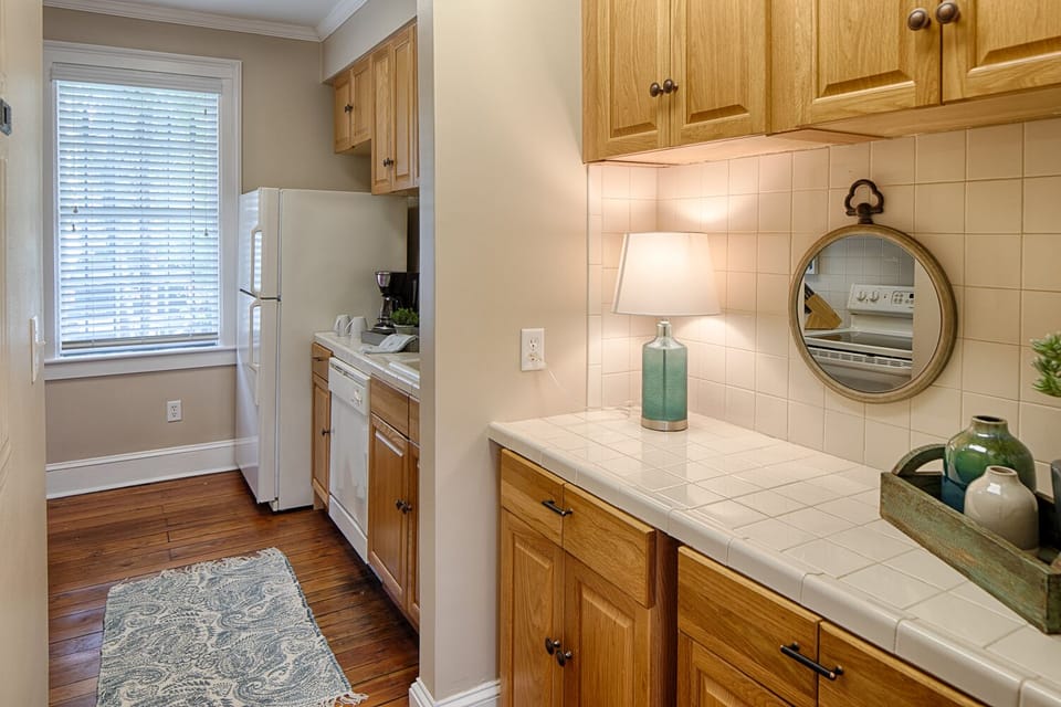 An attached butler's pantry is ideal for entertaining.