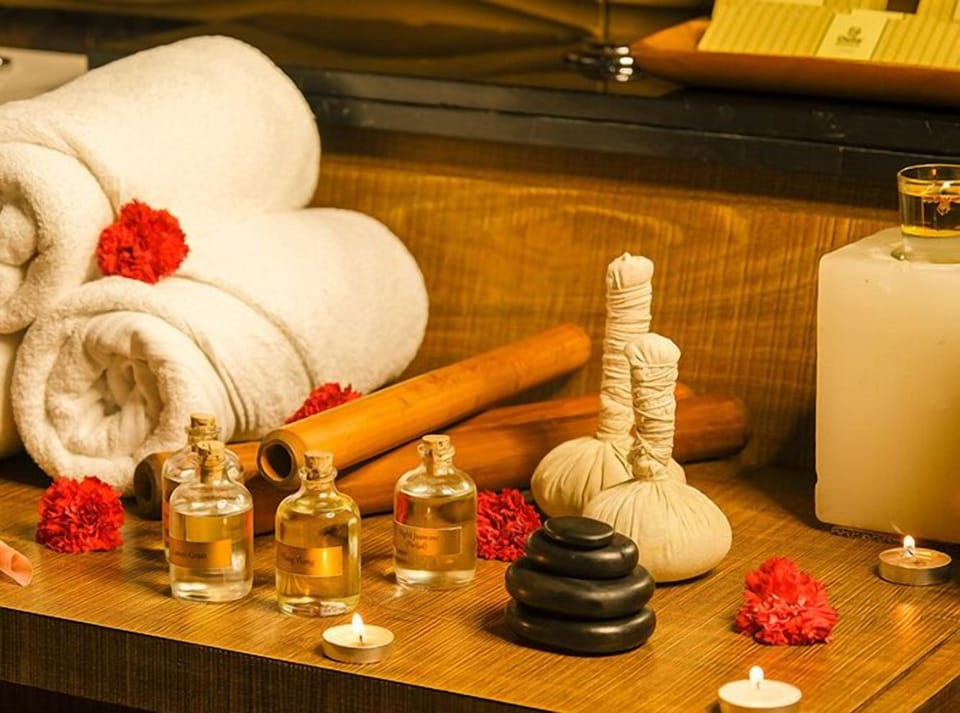 Hot tub, steam room, hot stone massages, deep-tissue massages