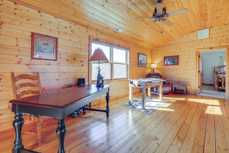 Birds-Eye Views | Loft | Foosball Table | Work Desk | Upper Level