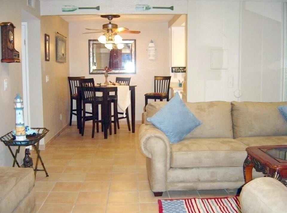 Living room and dining room view