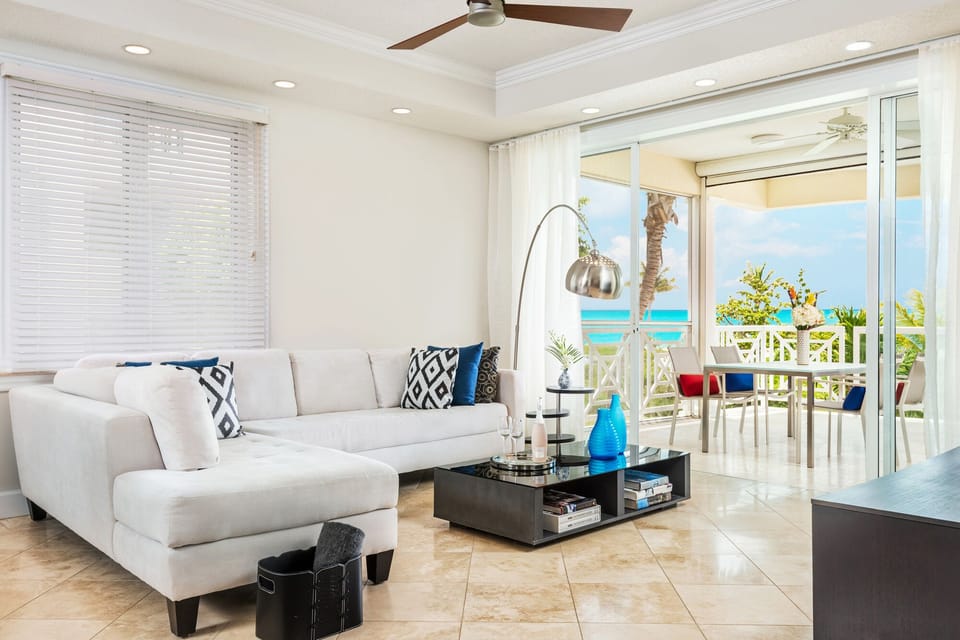 Living area with views of Grace Bay.