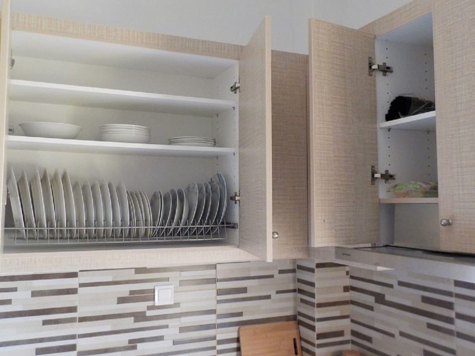Kitchen Cabinets with dishes 
