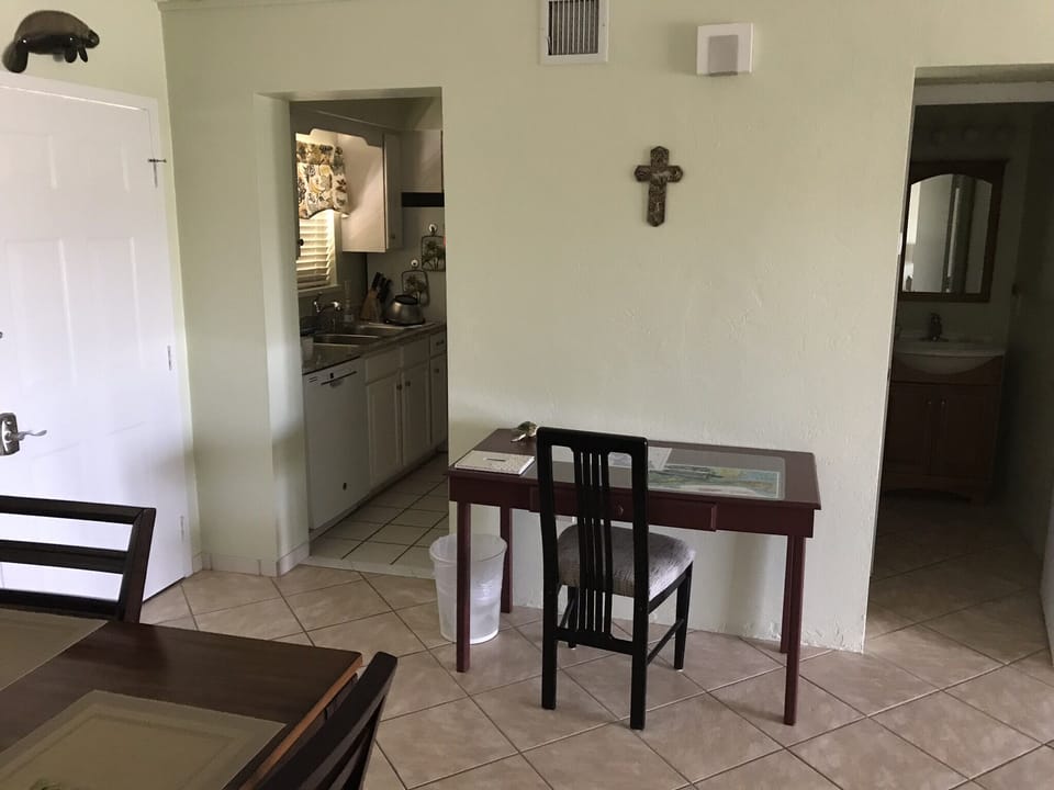 Main entry, kitchen and half bath.