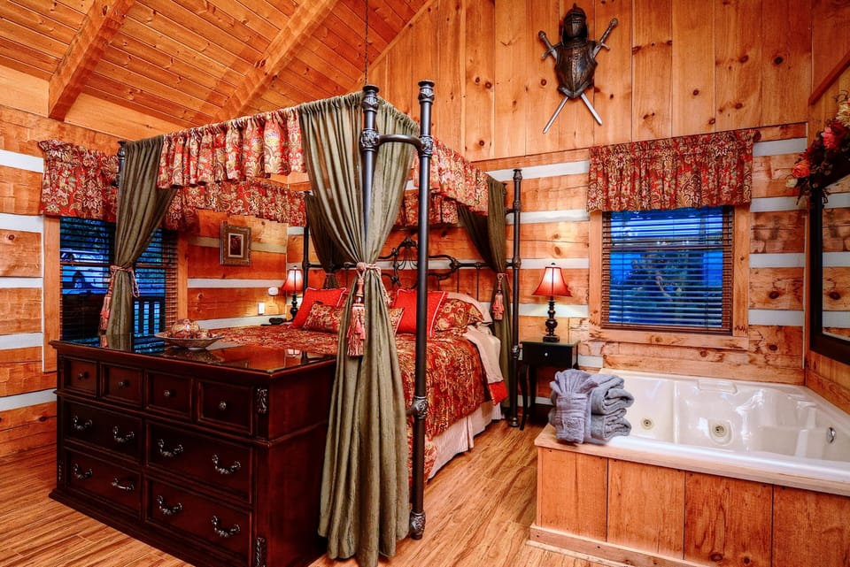 Beautiful Canopy Bed Fit for a King and Queen!