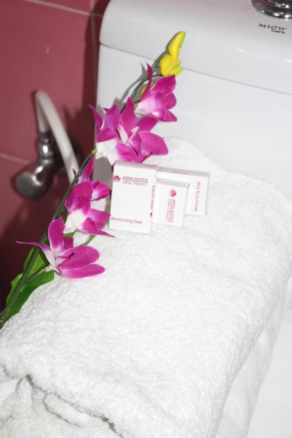 Shower, free toiletries, towels