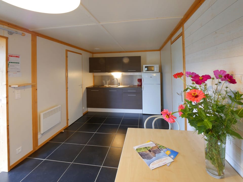 Chalet, 2 Bedrooms | Private kitchen | Full-size fridge, microwave, stovetop, cookware/dishes/utensils