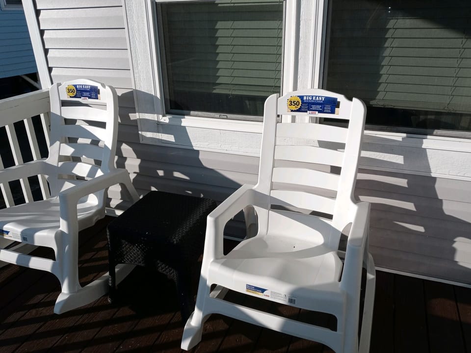 New rockers on beach side porch.