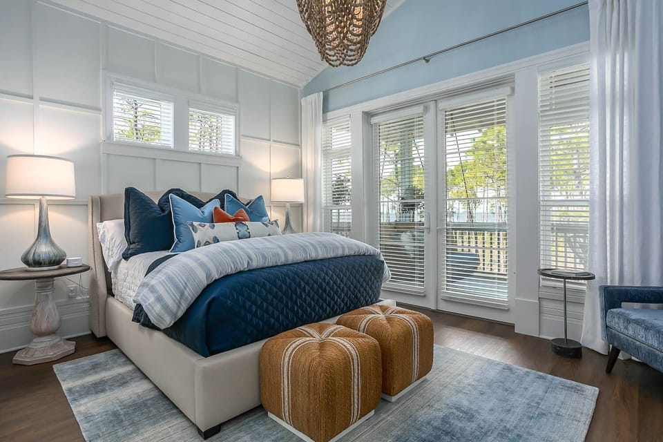 Cozy queen suite is the perfect setting for afternoon napping...