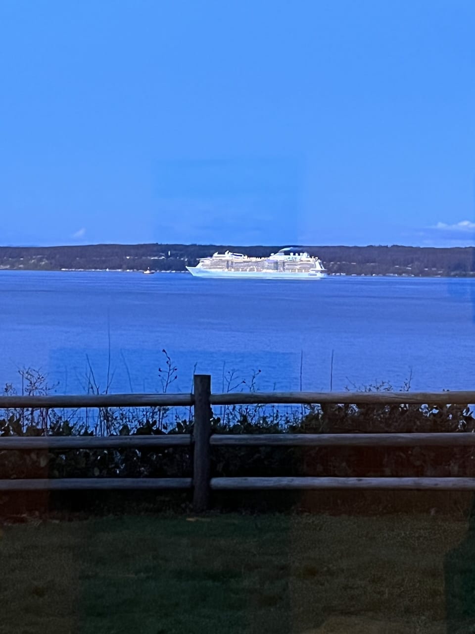 Evening cruise ships pass