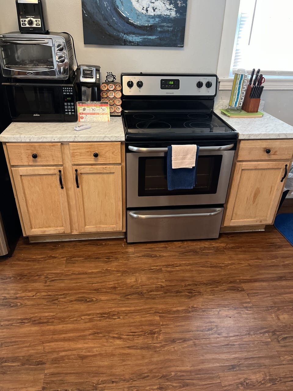New counters fall 2023. Microwave, toaster and toaster oven.