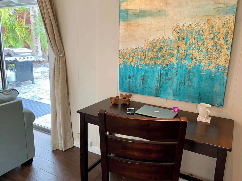 Office den by the backyard with 3 access points hi speed WiFi providing full coverage throughout the property