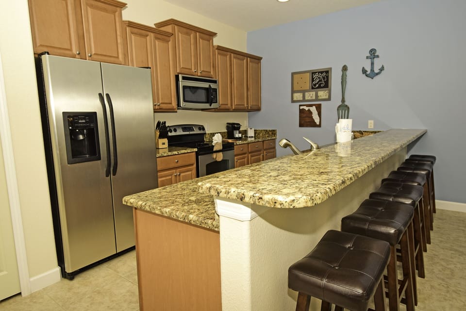 Kitchen with bar seating