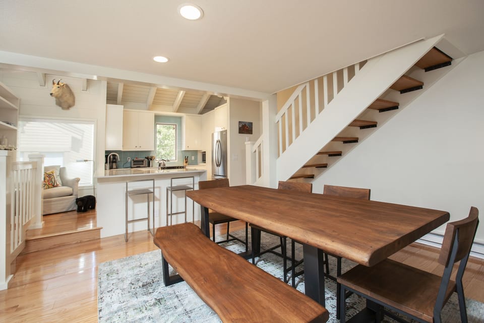 Living, kitchen and Dinning room on second level. 
