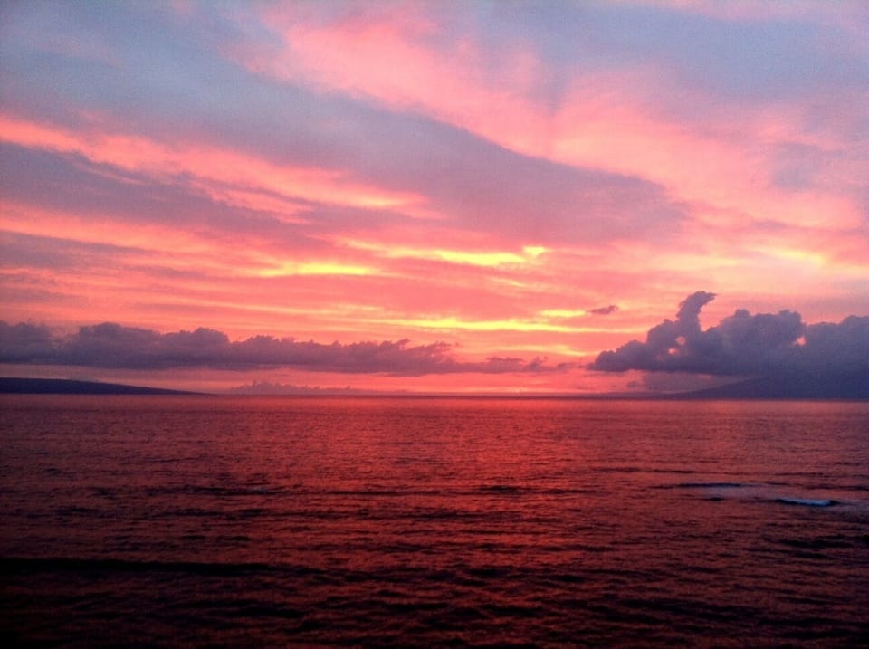 A beautiful Maui sunset is a common theme from our lanai.