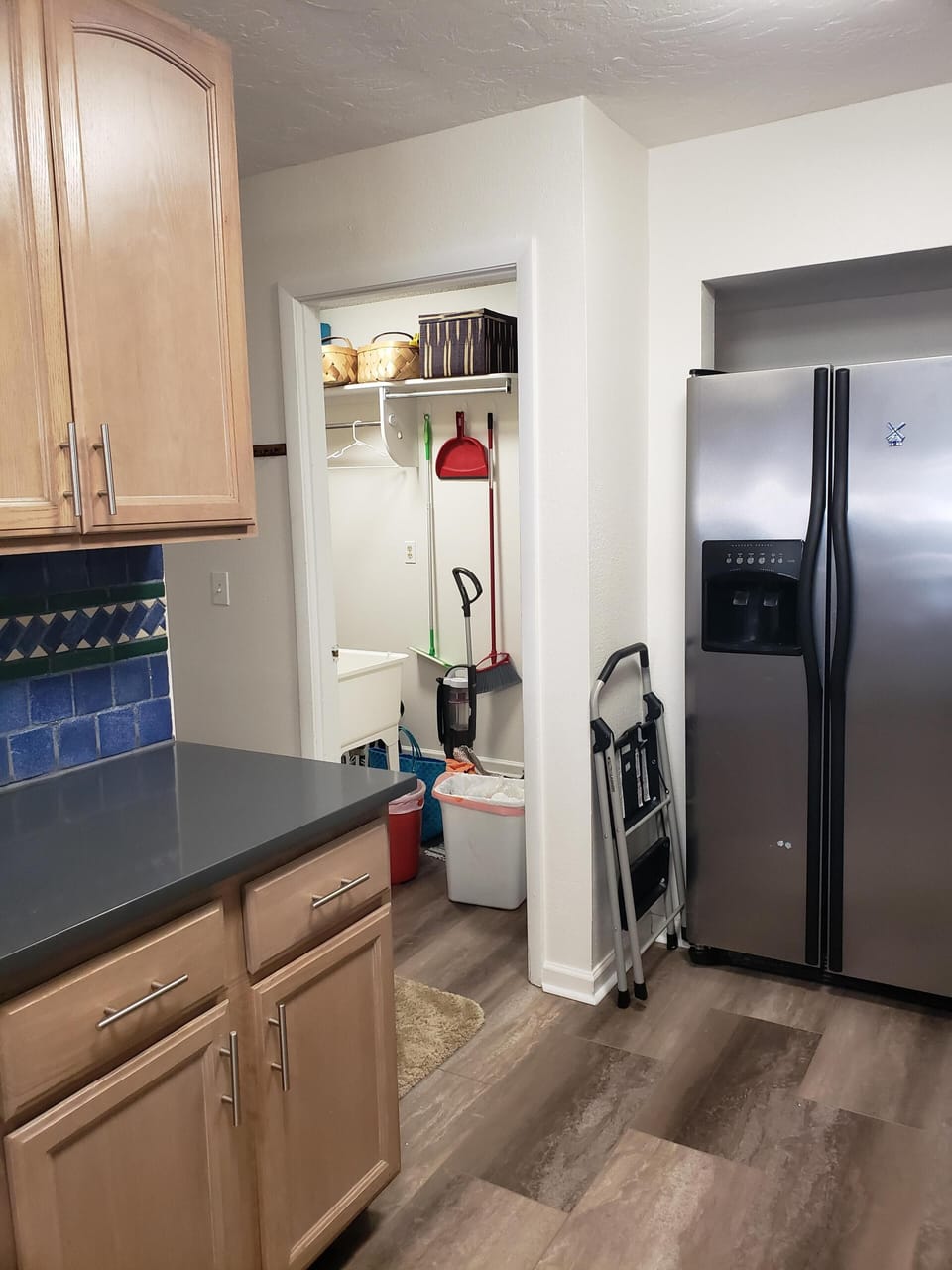 from kitchen looking into laundry room