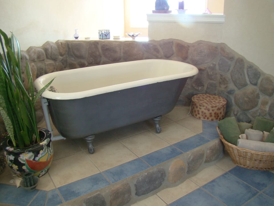 Soaking tub in the master suite
