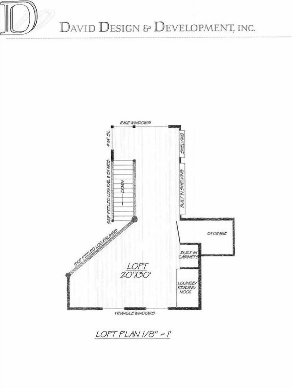 Loft: Situated above the kitchen, master bathroom, and entry stairs.