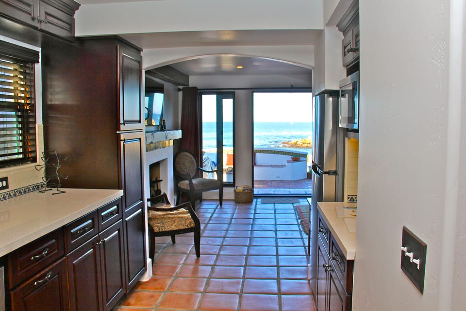 Kitchen with ocean view