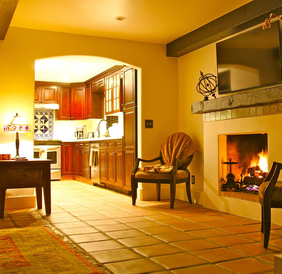 Looking from the living room into the kitchen.