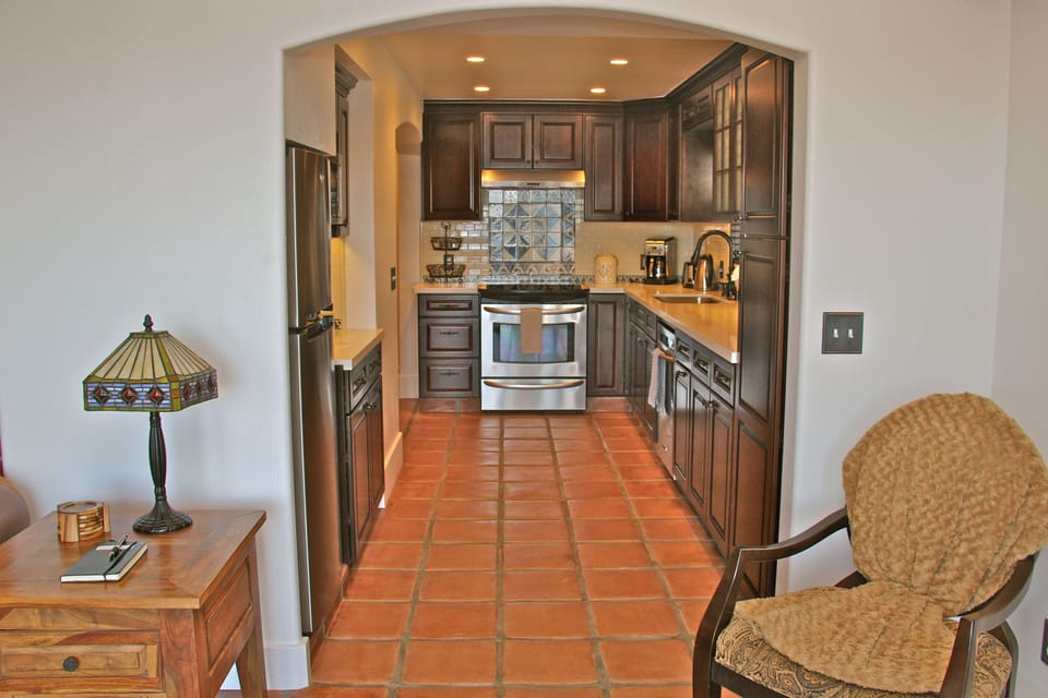 Kitchen with ocean view
