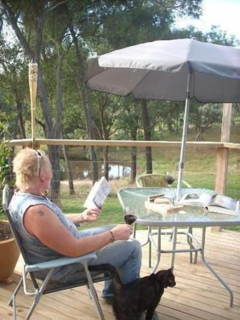Enjoy a glass of wine from your private deck