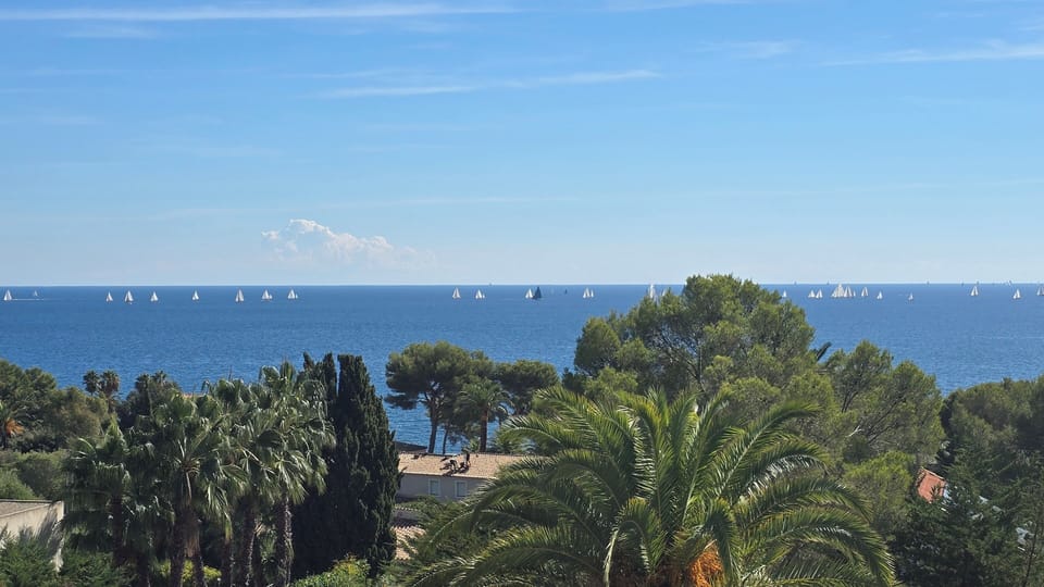 The Les Voiles regatta on the horizon