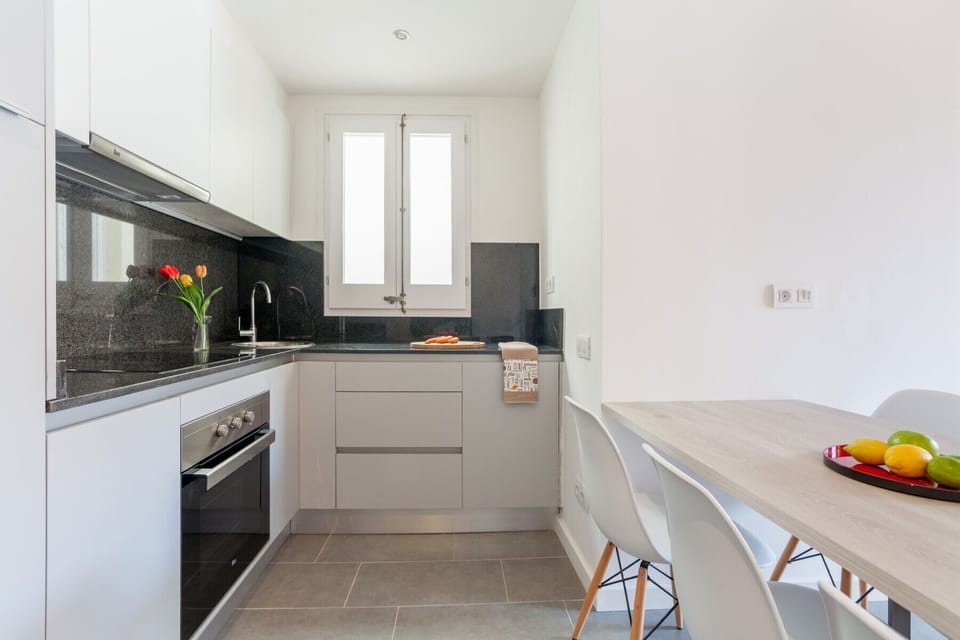 Dining area and kitchen.