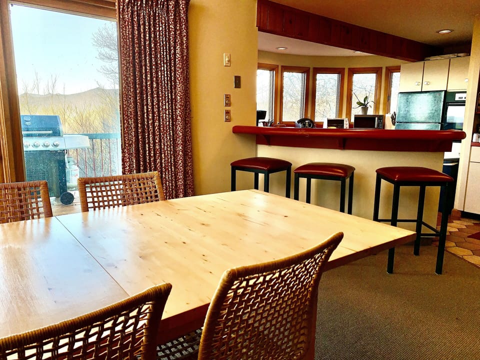 Dining area and kitchen bar