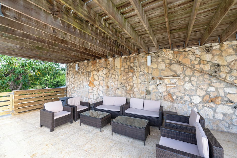 Covered deck.