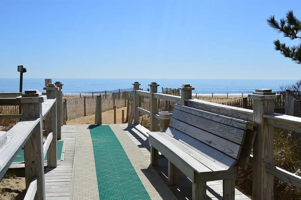 Access to the beach behind the condo building.