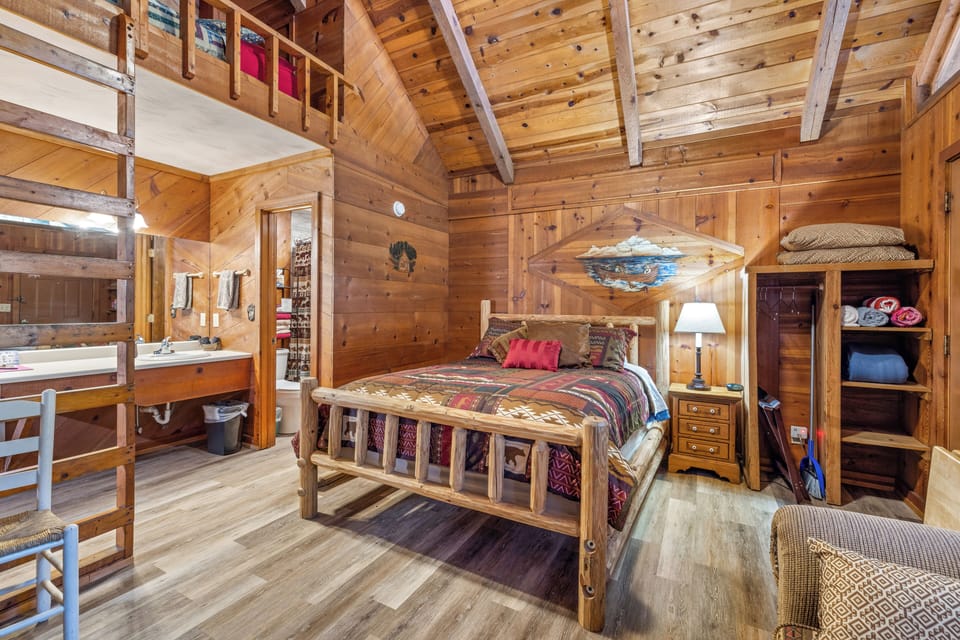 Super comfortable Queen Log Bed!
