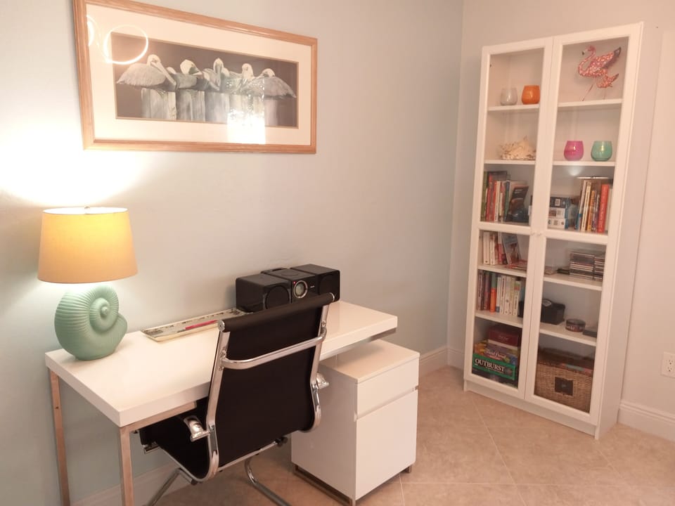 Office area to read or plug in your laptop to check on mail and news events.