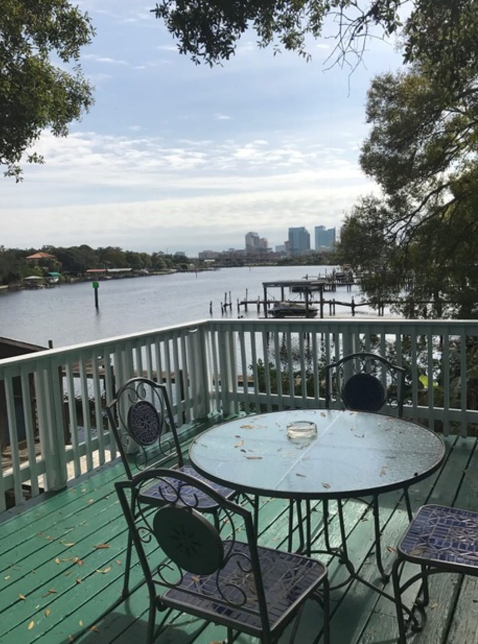 Large oversized balcony overlooking river