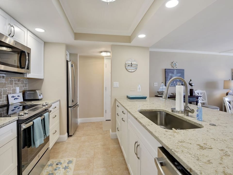 Renovated kitchen with all new appliances.