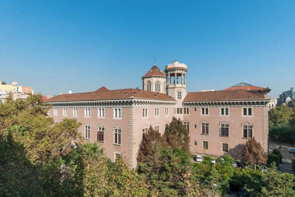 View of historic Barcelona Seminary across the street