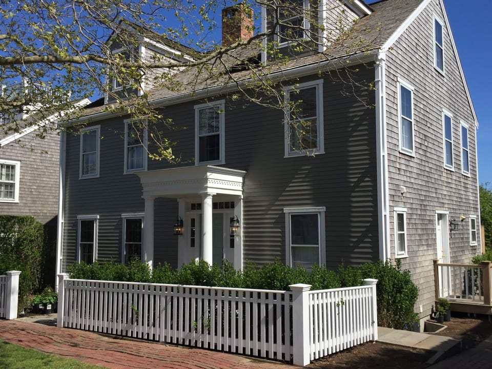 The front of our home on one of the most picturesque streets in all of Nantucket