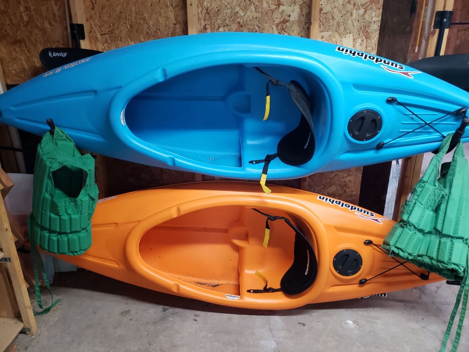 2 lightweight kayaks for less experienced kayakers.