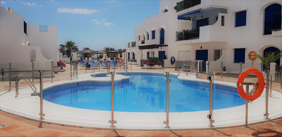 The child safe pool and terrace.