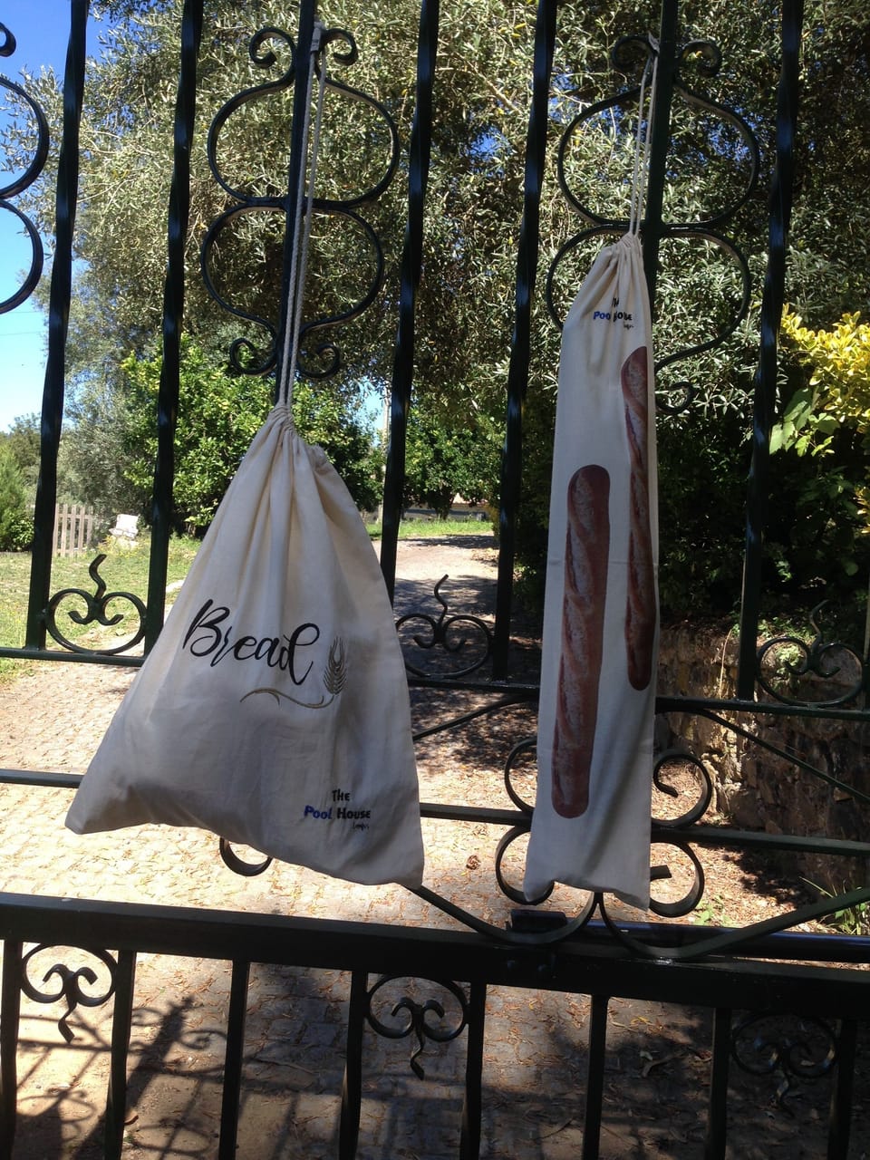 Bread provided - left hanging on the gate.