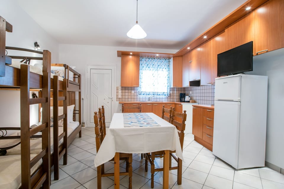 Your large bedroom with 2 bunk beds and a sofa bed 