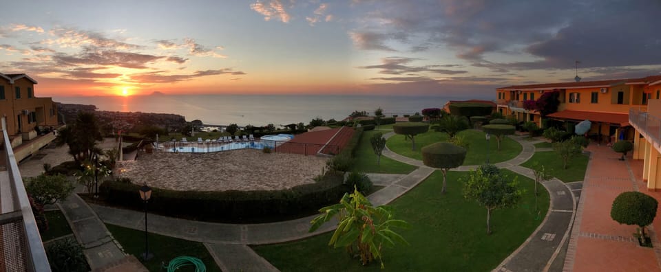 Panoramic view from apartment balcony